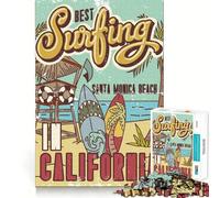 Jigsaw 1000 Pieces Best Surfing in California Precise Joint Play Cognitive Game Toy Free Time Game Christmas Fun Gift (38x26cm)