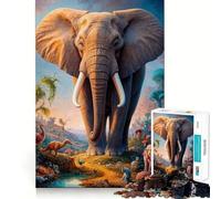 Jigsaw 1000 Pieces Beyond The Elephant Precise Joint Play Cognitive Game Toy Free Time Game Christmas Fun Gift (50x75cm)