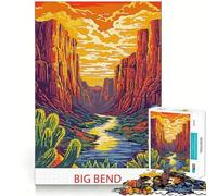 Jigsaw 1000 Pieces Big Bend National Park Precise Joint Play Cognitive Game Toy Free Time Game Christmas Fun Gift (38x52cm)
