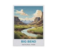 jigsaw 1000 pieces,Big Bend National Park Vintage Travel Poster,DIY Art for Grown Ups Adults(38x26cm)-CB52