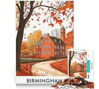 Jigsaw 1000 Pieces Birmingham Autumn Landscape Precise Joint Play Cognitive Game Toy Free Time Game Christmas Fun Gift (50x75cm)