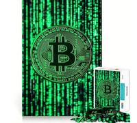 Jigsaw 1000 Pieces Bitcoin Crypto Hacker Code Sharp Joint Play Logic Puzzle Play Cozy Time Game Christmas Fun Gift (50x75cm)