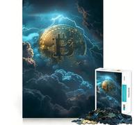Jigsaw 1000 Pieces Bitcoin Crypto Storm Sharp Joint Play Logic Puzzle Play Cozy Time Game Christmas Fun Gift (50x75cm)