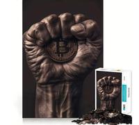 Jigsaw 1000 Pieces Bitcoin In Clenched Fist Smooth Edge Play Mind Skill Fun Cozy Time Play Birthday Hobby Gift (38x52cm)
