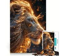 Jigsaw 1000 Pieces Black And Gold Lions Precise Joint Play Cognitive Game Toy Free Time Game Christmas Fun Gift (38x52cm)