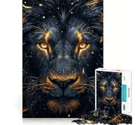 Jigsaw 1000 Pieces Black And Gold Lions Smooth Edge Play Mind Skill Fun Cozy Time Play Birthday Hobby Gift (50x75cm)
