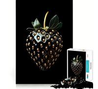Jigsaw 1000 Pieces Black And Gold Strawberry Sharp Joint Play Logic Puzzle Play Cozy Time Game Christmas Fun Gift (38x52cm)