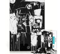 Jigsaw 1000 Pieces Black And White Abstract Figures Smooth Edge Play Mind Skill Fun Cozy Time Play Birthday Hobby Gift (50x75cm)