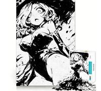 Jigsaw 1000 Pieces Black And White Witch Manga Sharp Joint Play Logic Puzzle Play Cozy Time Game Christmas Fun Gift (50x75cm)