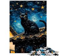 Jigsaw 1000 Pieces Black Cats Are Outcasts Fun Activities at Home Pattern Assembly Home Decoration Toys for 14+ Puzzle Game Offered (38x52cm)