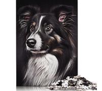 Jigsaw 1000 Pieces Black Dog Portrait Puzzles Adults Difficulty Jigsaw Puzzles Education Toys Games Family Decoration 1000pcs (75x50cm)