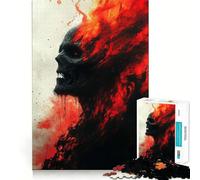 Jigsaw 1000 Pieces Burning Darkness Perfect Edge Play Cognitive Fun Play Slow Play Fun Xmas Art Display (38x26cm)