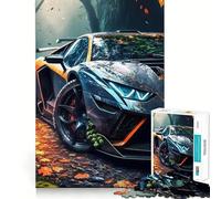 Jigsaw 1000 Pieces Car in August Perfect Edge Play Cognitive Fun Play Slow Play Fun Xmas Art Display (38x26cm)