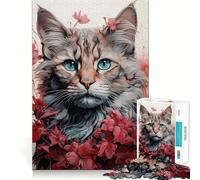 Jigsaw 1000 Pieces Cat The Furry Explorer Accurate Cut Fun Mental Skill Game Rest Time Game Festive Leisure Gift (50x75cm)