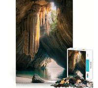 Jigsaw 1000 Pieces Cave Entrance to The Ocean Exact Cut Art Creative Brain Game Calm Play Time Birthday Hobby Gift (38x52cm)