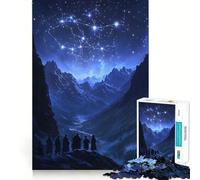 Jigsaw 1000 Pieces Celestial Map in The Sky Stars form Art Exact Cut Art Creative Brain Game Calm Play Time Birthday Hobby Gift (38x26cm)