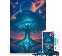 Jigsaw 1000 Pieces Celestial Tree of Life Exact Cut Art Creative Brain Game Calm Play Time Birthday Hobby Gift (38x52cm)