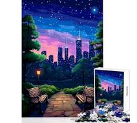 Jigsaw 1000 Pieces Central Park NYC Pixel Art Puzzles for Teenagers Pattern Assembly Parent-child Interaction Birthday Present, Gifts, (38x52cm)