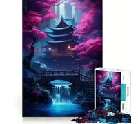 Jigsaw 1000 Pieces Cherry Blossom Japan Art Exact Cut Art Creative Brain Game Calm Play Time Birthday Hobby Gift (38x26cm)