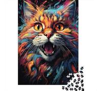 Jigsaw 1000 Pieces Colorful Exotic Cat Jigsaw Puzzles Adults Difficulty Puzzles Jigsaw Education Games Toys Family Decoration 1000pcs (75x50cm)