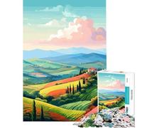 Jigsaw 1000 Pieces Colorful Fields Italy Art for Educational Game Challenge Toy for Educational Game Tough Challenge Gifts For Birthdays (Size 75x50cm)