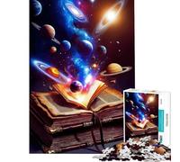 Jigsaw 1000 Pieces Cosmic Knowledge Book Universe Brain Teaser Game Brain Intelligence Challenge Addictive Toys Gifts For Birthdays Difficult Challenge (Size 38x26cm)
