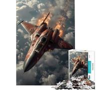 Jigsaw 1000 Pieces Crimson Wing - Battle-Scarred Fighter Brain Teaser Game Brain Intelligence Challenge Addictive Toys Gifts For Birthdays Difficult Challenge (Size 75x50cm)