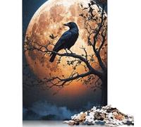 Jigsaw 1000 Pieces Crow at Night Puzzles Adults Difficulty Jigsaw Puzzles Education Toys Games Family Decoration 1000pcs (75x50cm)