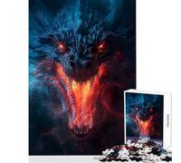 Jigsaw 1000 Pieces Dangerous Dragon Puzzles for Teenagers Pattern Assembly Parent-child Interaction Birthday Present, Gifts, (50x75cm)
