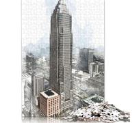 Jigsaw 1000 Pieces Downtown Cleveland Puzzle Jigsaw Adults Puzzles Jigsaw Education Game Educational Toys Gifts Jigsaw Puzzles (75x50cm)