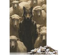Jigsaw 1000 Pieces Dressed Wolf Sheep Leader Puzzle Jigsaw Adults Puzzles Jigsaw Education Game Educational Toys Gifts Jigsaw Puzzles 1000pcs (38x26cm)