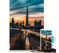 Jigsaw 1000 Pieces Dubai City UAE Precise Cut Art Cognitive Skill Toy Leisure Time Fun Christmas Calm Gift (50x75cm)
