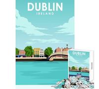 Jigsaw 1000 Pieces Dublin Ireland Travel Art Puzzles for Teenagers Pattern Assembly Parent-child Interaction Birthday Present, Gifts, (50x75cm)