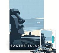 Jigsaw 1000 Pieces Easter Island Moai Precise Cut Art Cognitive Skill Toy Leisure Time Fun Christmas Calm Gift (50x75cm)