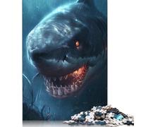Jigsaw 1000 Pieces Fantasy Shark Scary Glow Puzzle Jigsaw Adults Puzzles Jigsaw Education Game Educational Toys Gifts Jigsaw Puzzles 1000pcs (38x26cm)