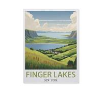 jigsaw 1000 pieces，Finger Lakes New York Vintage Travel Poster，DIY Art for Grown Ups Adults（50x70cm）-CF92