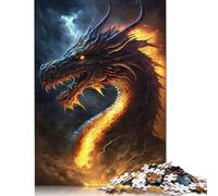 Jigsaw 1000 Pieces Fire Dragon in Heaven Puzzles Adults Difficulty Jigsaw Puzzles Education Toys Games Family Decoration 1000pcs (75x50cm)