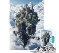 Jigsaw 1000 Pieces Floating Castle in The Clouds Brain Teaser Game Brain Intelligence Challenge Addictive Toys Gifts For Birthdays Difficult Challenge (Size 38x26cm)