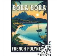 Jigsaw 1000 Pieces for Adults 1Bora Bora in French Polynesia, Toy Wall Decor, Home Art Decor,with Matching Poster And Trivia Sheet 52x38cm/1000pcs