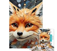 Jigsaw 1000 Pieces for Adults A Fox in Paint Relaxing Brain Plaything Matte Finish No Glare Reflection Wonderful Birthday Choice (Size 50x75cm)