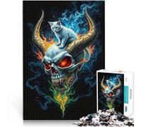jigsaw 1000 pieces for adults A menacing skull Intellectual Game 50x75cm for is ideal as a gift for the whole family for and 14 Years old