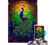 Jigsaw 1000 Pieces for Adults Abstract Peacock Kintsugi Calming Focus Building Toy Neat Cut No Paper Leftovers Elegant Birthday Gifts Idea (Size 38x52cm)