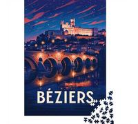 Jigsaw 1000 Pieces for Adults Affiche Béziers, Toy Wall Decor, Home Art Decor,with Matching Poster And Trivia Sheet 70x50cm/1000pcs