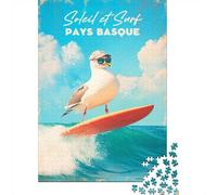 Jigsaw 1000 Pieces for Adults Affiche Drôle Pays Basque, Toy Wall Decor, Home Art Decor,with Matching Poster And Trivia Sheet 52x38cm/1000pcs