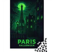 Jigsaw 1000 Pieces for Adults Affiche Halloween Paris, Toy Wall Decor, Home Art Decor,with Matching Poster And Trivia Sheet 52x38cm/1000pcs
