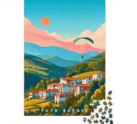 Jigsaw 1000 Pieces for Adults Affiche Pays Basque, Toy Wall Decor, Home Art Decor,with Matching Poster And Trivia Sheet 70x50cm/1000pcs