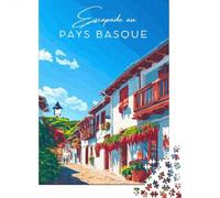 Jigsaw 1000 Pieces for Adults Affiche Pays Basque1, Toy Wall Decor, Home Art Decor,with Matching Poster And Trivia Sheet 38x26cm/1000pcs