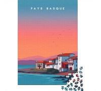 Jigsaw 1000 Pieces for Adults Affiche Pays Basque4, Toy Wall Decor, Home Art Decor,with Matching Poster And Trivia Sheet 52x38cm/1000pcs