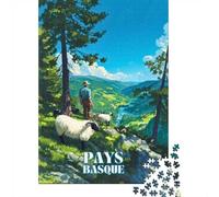Jigsaw 1000 Pieces for Adults Affiche Pays Basque8, Toy Wall Decor, Home Art Decor,with Matching Poster And Trivia Sheet 52x38cm/1000pcs