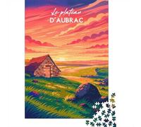 Jigsaw 1000 Pieces for Adults Affiche Plateau D'Aubrac, Toy Wall Decor, Home Art Decor,with Matching Poster And Trivia Sheet 38x26cm/1000pcs